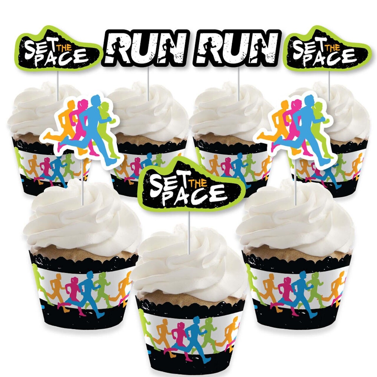 Big Dot of Happiness Set the Pace - Running - Cupcake Decor